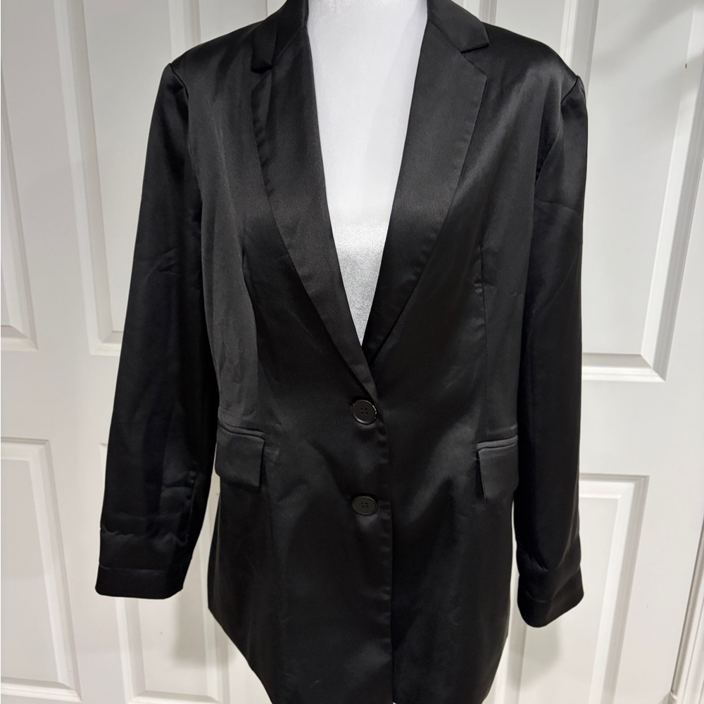 Sophisticated Satin Black Women's Blazer